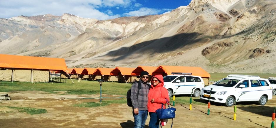 Tourist At Camp Site In Sarchu, Himachal Pradesh